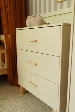 Komoda z Szufladami Duża Szampan Buk LAURA