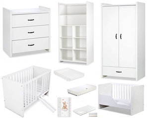  Zestaw mebli dziecięcych z Łóżeczkiem Biały AMELIA