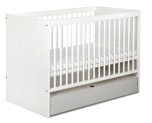 ŁÓŻECZKO Dziecięce Drewniane 120x60 z Pojemnikiem Białe Popiel DALIA