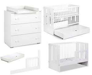 Zestaw mebli dziecięcych z Łóżeczkiem Białe PAULA
