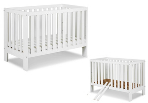 ŁÓŻECZKO Dziecięce Drewniane 120x60 Białe AMELIA II