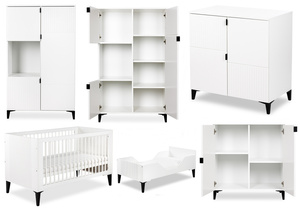 Zestaw mebli dziecięcych z Łóżeczkiem Biały MIA