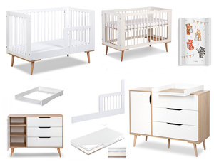 Zestaw mebli dziecięcych z Łóżeczkiem z Materacem z Przewijakiem Białe Buk SOFIE