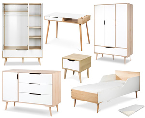  Zestaw mebli młodzieżowych z Biurkiem Białe Buk SOFIE