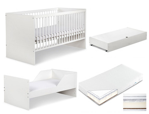  ŁÓŻECZKO Dziecięce Drewniane 140x70 z Pojemnikiem Białe Tapczanik DALIA + Materac