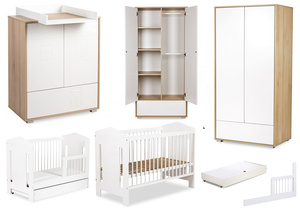 Zestaw mebli dziecięcych z Łóżeczkiem Buk Biały IDA