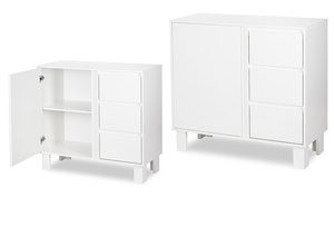 Komoda z Szufladami z Półkami Duża Komoda Pojemna Biała OLIVIA