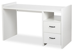Biurko z Szufladami Nowoczesne Biurko z Półką Biurko Duże Białe Amelia