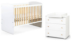 Zestaw mebli dziecięcych z Łóżeczkiem Białe Sosna KAROLINA