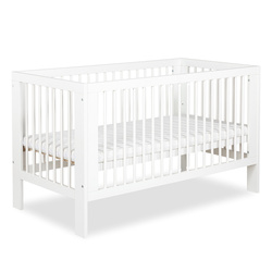  ŁÓŻECZKO Dziecięce Drewniane 140x70 Białe Tapczanik Olivia+ Materac