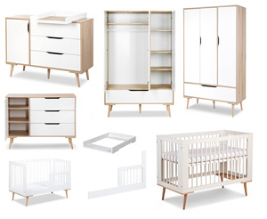 Zestaw mebli dziecięcych z Łóżeczkiem Białe Buk SOFIE