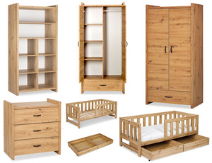 Zestaw mebli młodzieżowych z Łóżkiem Dąb AMELIA