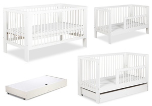 ŁÓŻECZKO Dziecięce 140x70 z Pojemnikiem z Barierką Białe Tapczanik OLIVIA