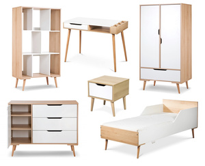Zestaw mebli młodzieżowych z Biurkiem Białe Buk SOFIE