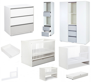 Zestaw mebli dziecięcych z Łóżeczkiem Białe Popiel DALIA