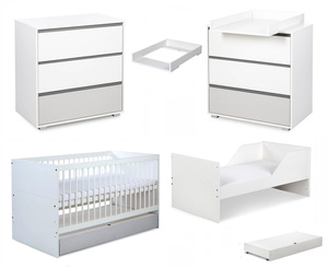 Zestaw mebli dziecięcych z Łóżeczkiem Białe Popiel DALIA