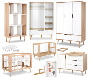Zestaw mebli dziecięcych z Łóżeczkiem z Materacem z Przewijakiem Białe Buk SOFIE
