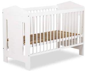 ŁÓŻECZKO Dziecięce Drewniane 120x60 Białe IDA