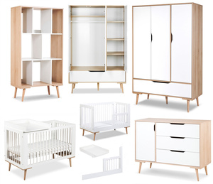Zestaw mebli dziecięcych z Łóżeczkiem Białe Buk SOFIE