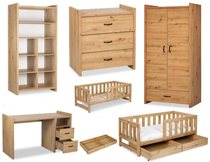 Zestaw mebli młodzieżowych z Biurkiem Dąb AMELIA