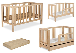 ŁÓŻECZKO Dziecięce 140x70 z Pojemnikiem z Barierką Buk Tapczanik OLIVIA