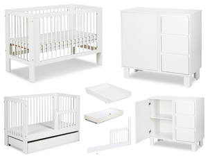 Zestaw mebli dziecięcych z Łóżeczkiem Biały Olivia