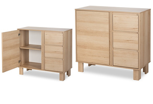 Komoda z Szufladami z Półkami Duża Komoda Pojemna Buk OLIVIA