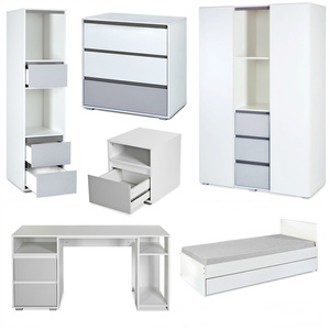 Zestaw mebli młodzieżowych z Biurkiem Białe Popiel DALIA