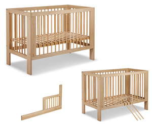 ŁÓŻECZKO Dziecięce Drewniane 120x60 z Barierką Buk OLIVIA