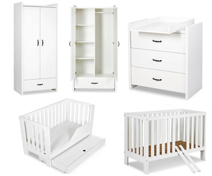 Zestaw mebli dziecięcych z Łóżeczkiem Białe AMELIA