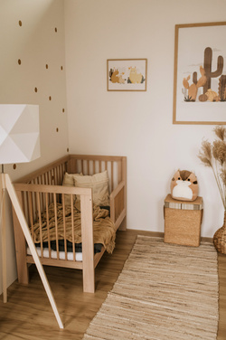  ŁÓŻECZKO Dziecięce Drewniane 140x70 Buk Tapczanik Olivia+ Materac