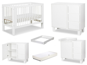 Zestaw mebli dziecięcych z Łóżeczkiem Biały Olivia