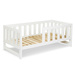 Łóżeczko Dziecięce Drewniane 80x160 z Barierką z Szufladami Biały AMELIA